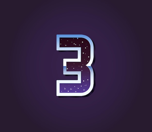 Universe 80s Retro Sci-Fi Font Digit Number Vector