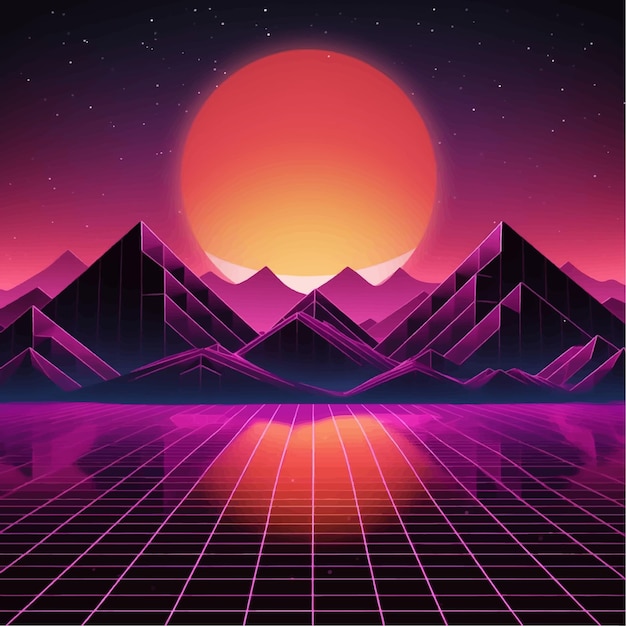 universe disco planet galaxy grid virtual neon future futuristic star trendy music wave electronic