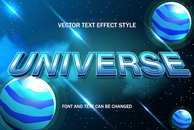 Universe galaxy typography 3d editable text effect font style template space background design