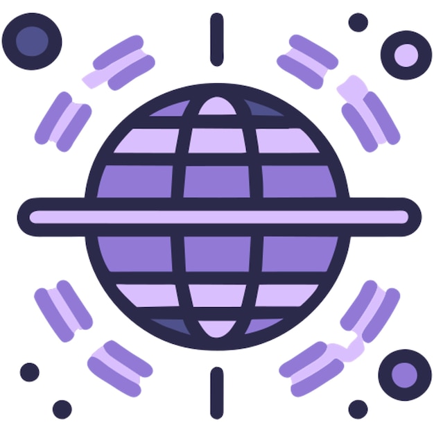 Vector universe icon colored outline