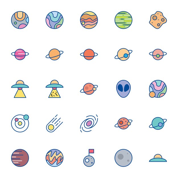 Vector universe icons