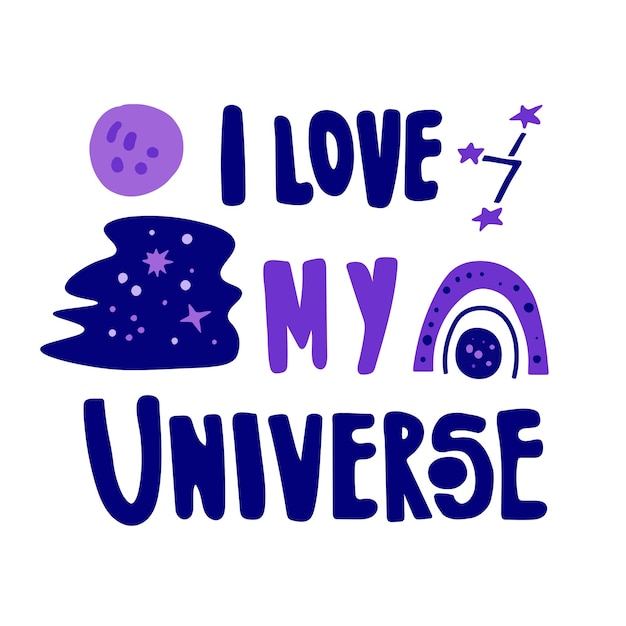 Universe lettering mood art