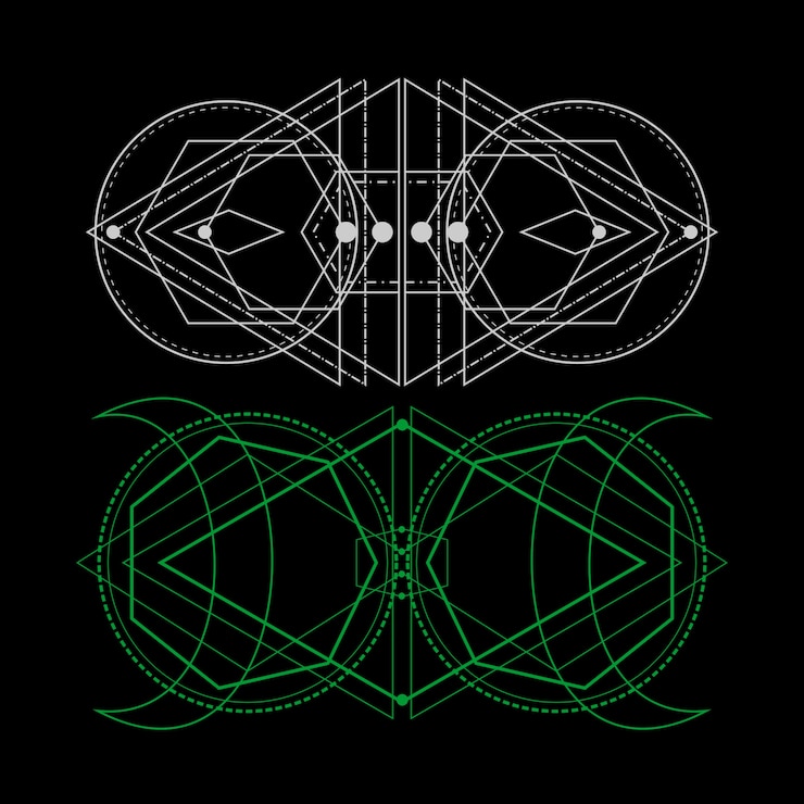 Vector universe sacred geometry for tattoo design