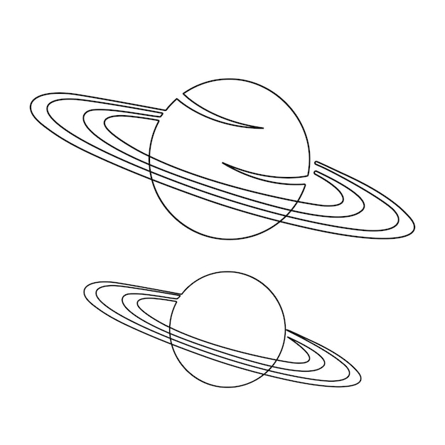 Vector universe singleline art elegant cosmos continuous line or oneline minimalist linear doodle art