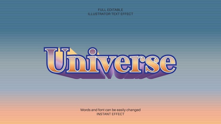 Vector universe text effect
