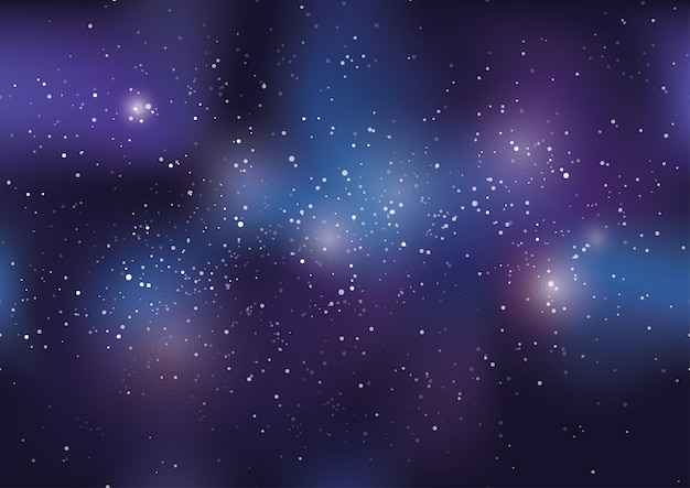 星と星雲でいっぱいの宇宙ベクトル背景イラスト。