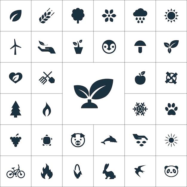 Vector universele set van ecologische iconen