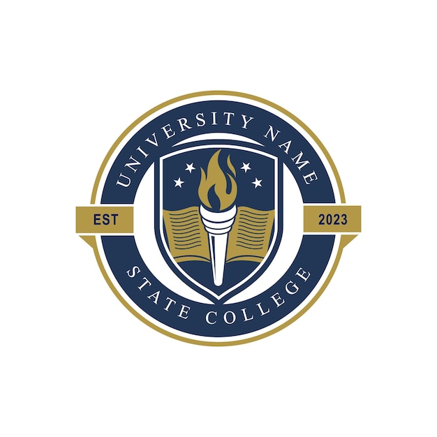 Universiteitscollege badge logo ontwerp vector afbeelding Onderwijs badge