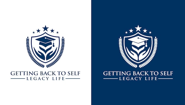 Vector university and academy vector icons. emblems or shields set for high school education graduates