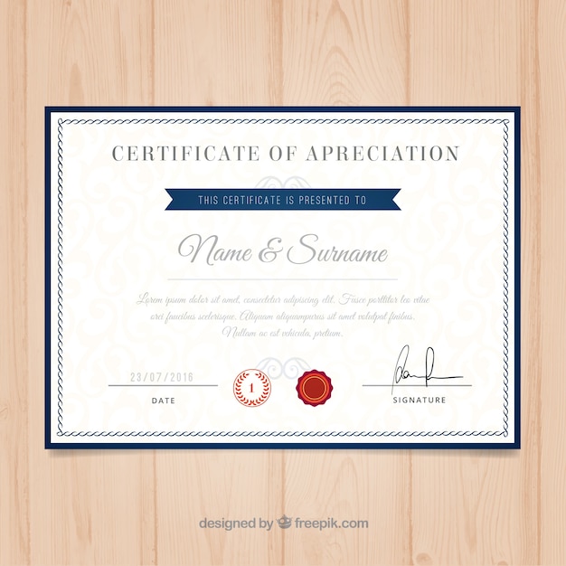 Vector university certificate template