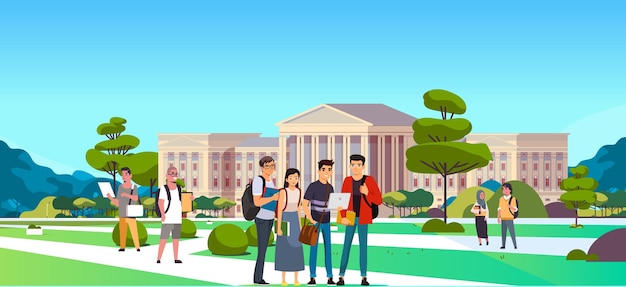 Vettore illustrazione per l'ingresso all'università o al college