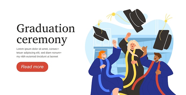 University graduation template vector concept