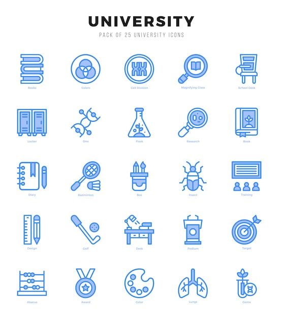 University icons set vector illustration