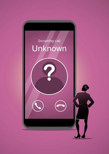 Unknown incoming call vector illustration