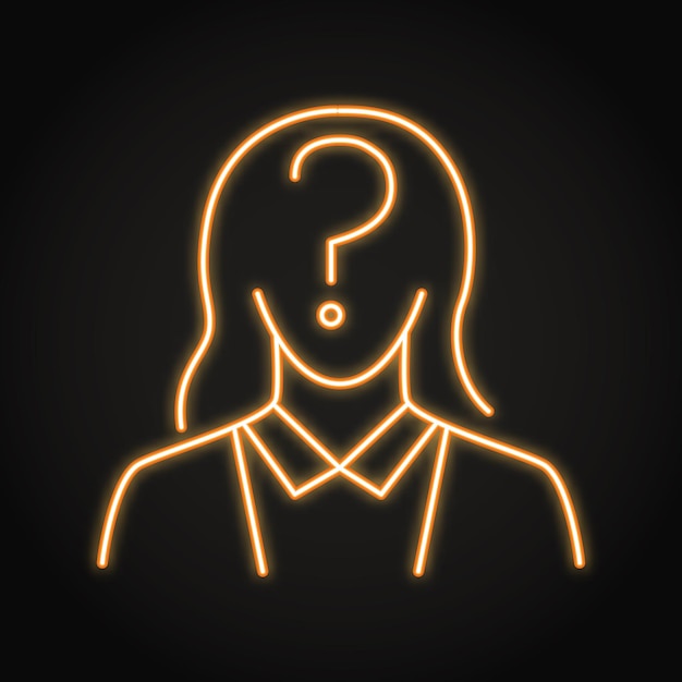 Vector unknown woman neon icon