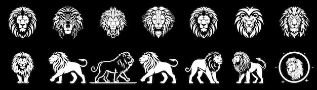 Unleash the Strength with a Set of Lion Vector Logos Icons and Mascots