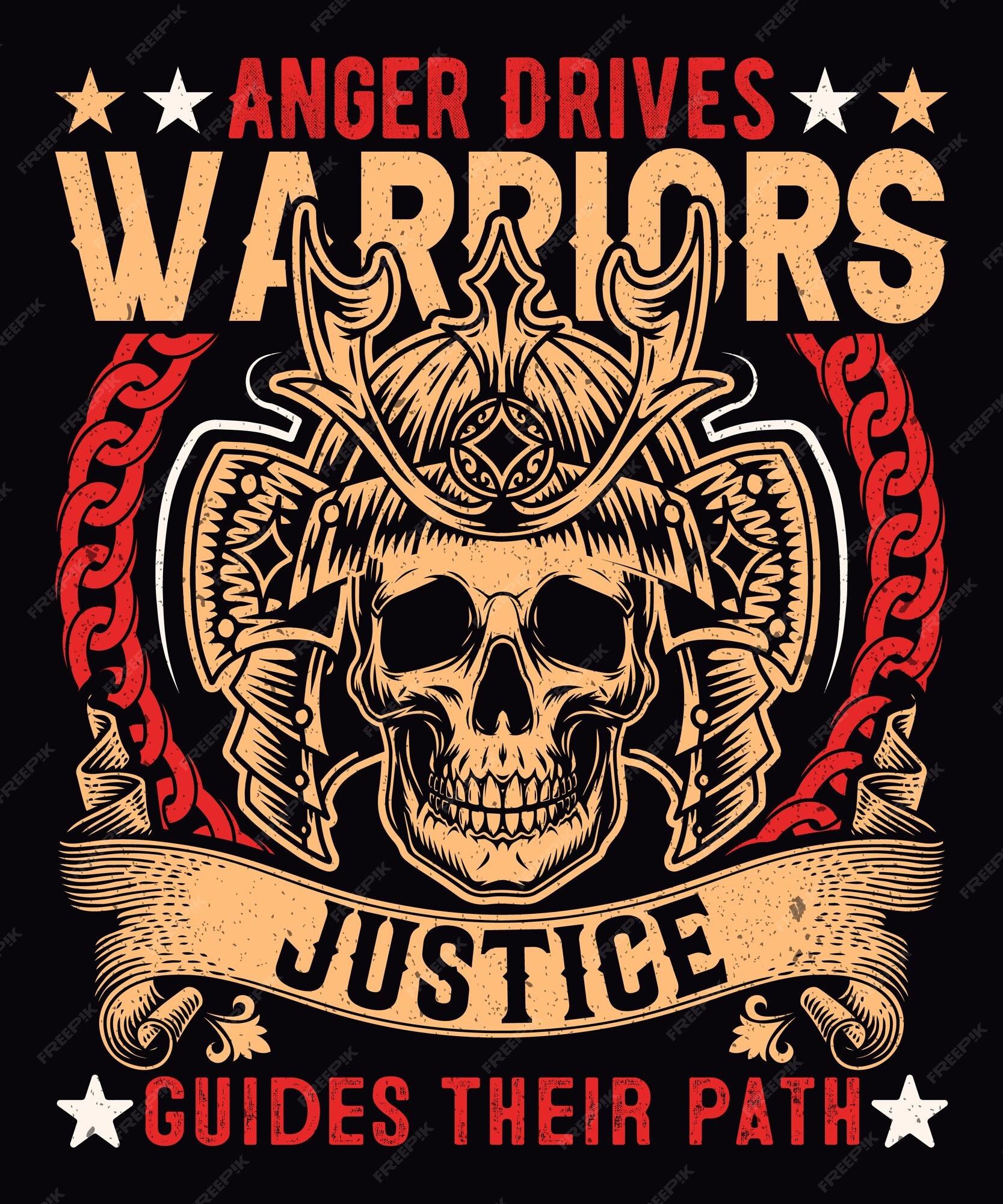 Viking Warrior Skull T-shirt Design PSD Editable Template