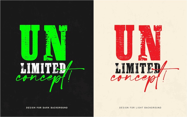 unlimited concept modern typography t shirt vector template