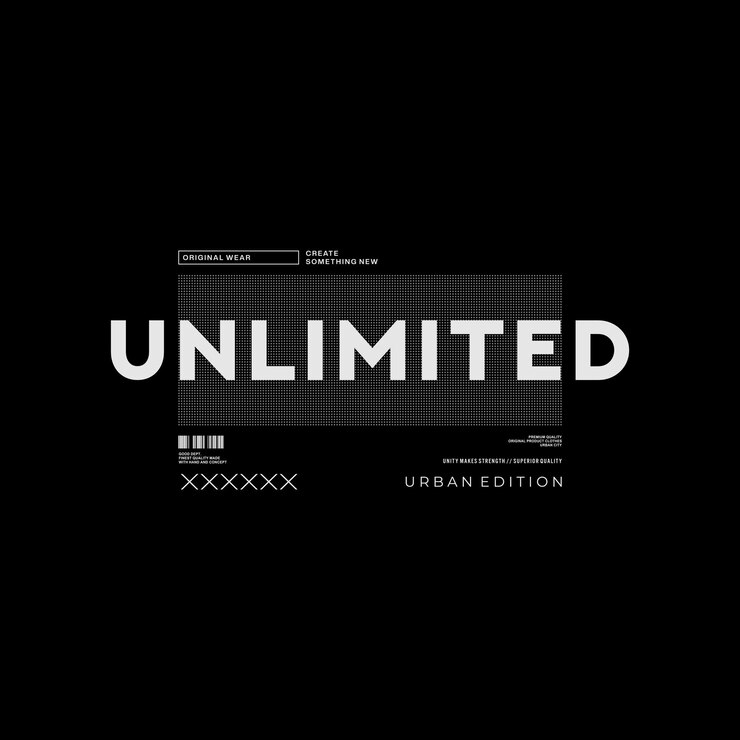 Vector unlimited graphic design tee shirt