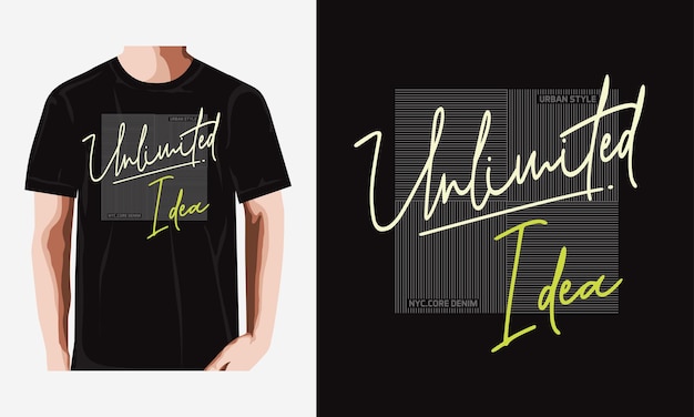 unlimited idea design typography for print t shirt premium vector