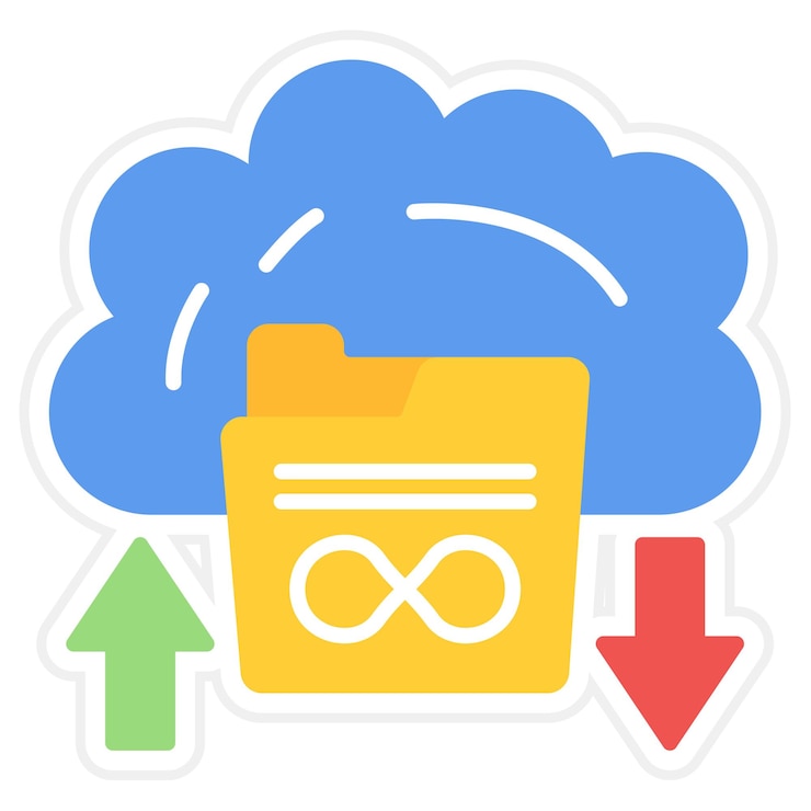Vector unlimited storage flat illustration