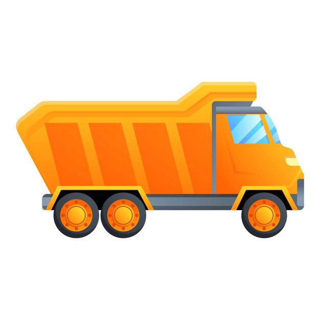 Unloading tipper icon Cartoon of unloading tipper vector icon for web design isolated on white background