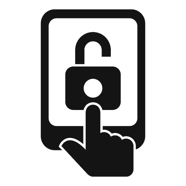 Unlock device registration icon simple vector Code device data