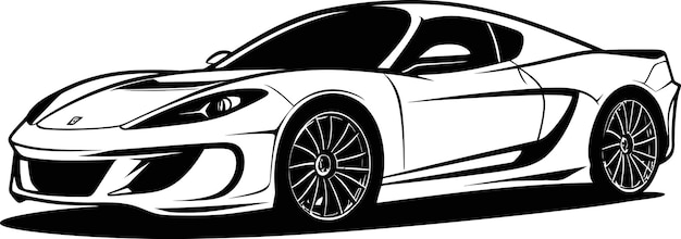 Unmatched Vector Detail An Artistic Black Car Illustration with Fine Textures Interior Elegance in V