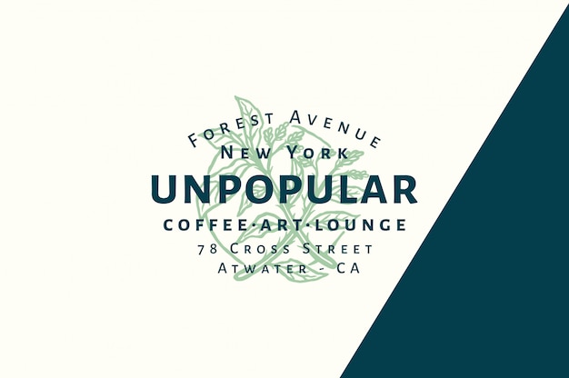 Vector unpopular coffee - art - lounge logo fully editable with color