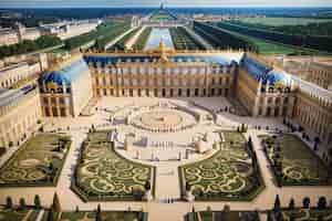 Vector unravelling the heritage of old city landmarks and ancient monuments palace of versailles paris