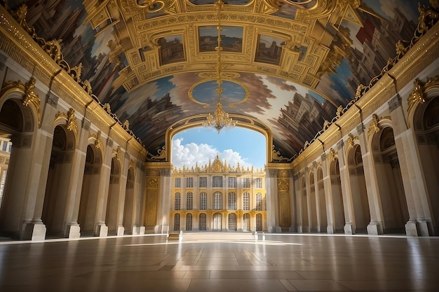 Vector unravelling the heritage of old city landmarks and ancient monuments palace of versailles paris