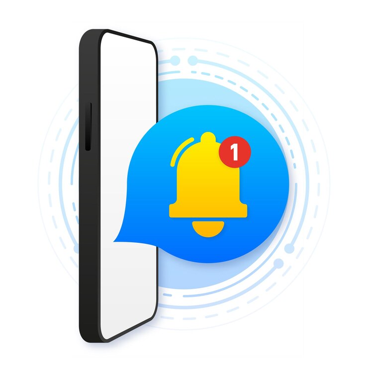 Vector unread notification new message on the smartphone screen online messaging vector illustration