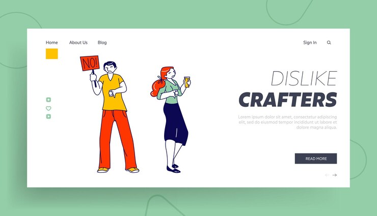 Vector unsatisfied customers or internet users landing page template.