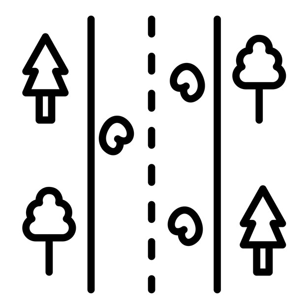 Stile di illustrazione del vettore stradale non sigillato