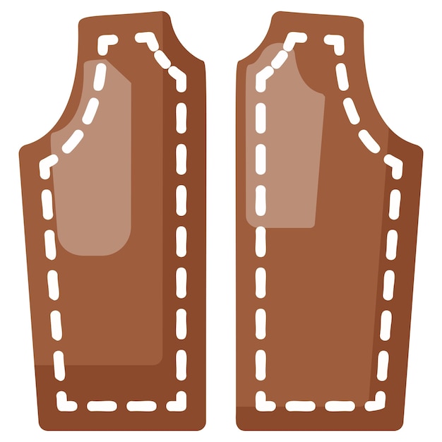 unstitched in process pattern with seam concept waistcoat making in progress vector icon design