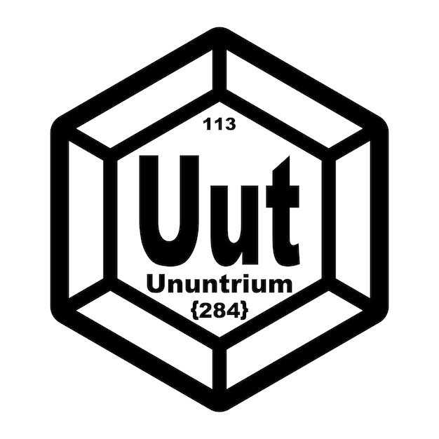 Vector ununtrium chemie iconchemisch element in het periodiek systeem