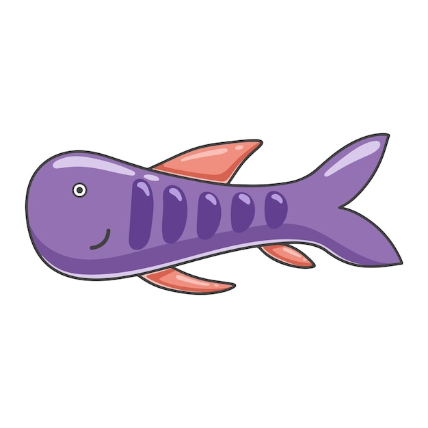 Unusual tropical fish clip art cute underwater baby illustration hammerhead fish cartoon character