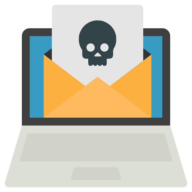 Vector unwanted or unsolicited email concept, malware spread vector icon design, white collar crime symbol,