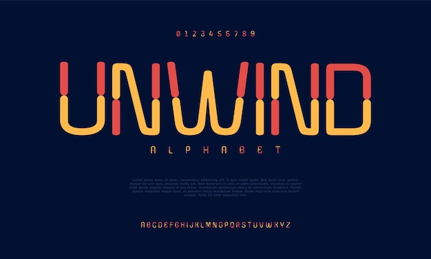 Unwind creative modern urban alphabet font digital abstract moslem futuristic fashion sport minimal