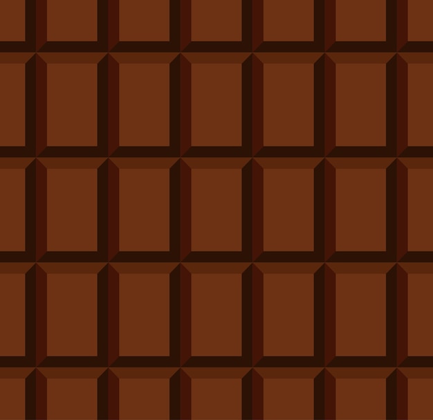 ベクトル 個別のブロックの行を持つラップされていない乳白色のチョコレートバーのシームレスパターン