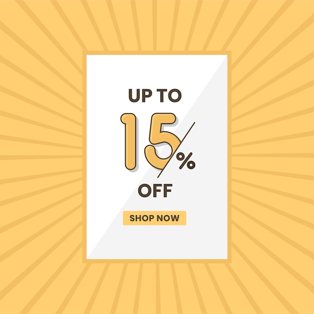 Up to 15 off sales offer Promotional sales banner up to 15 discount offer