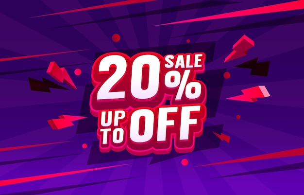 Vector up to 20 off sale banner promotion