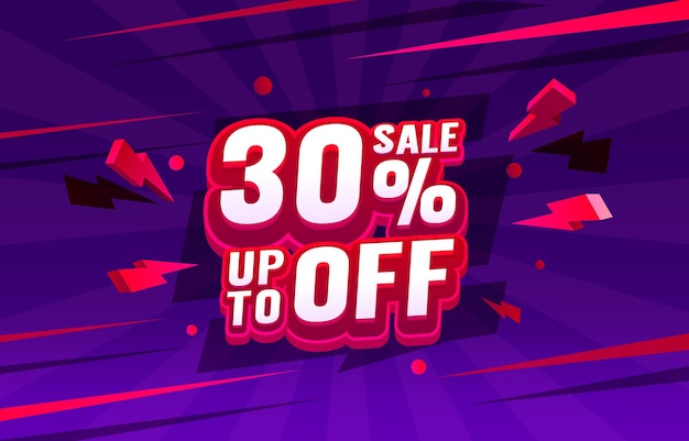 Up to 30 off sale banner promotion 