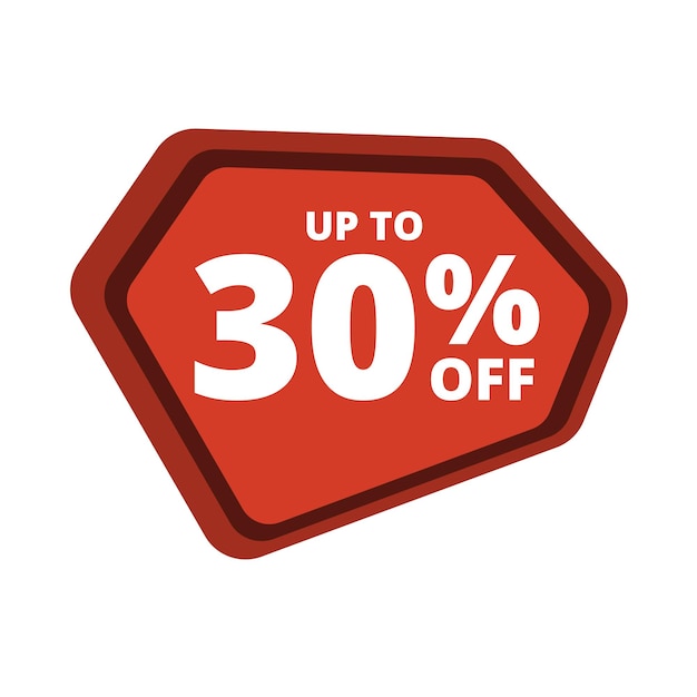 Up to 30 percentage off special offer colorful sale label discount banner