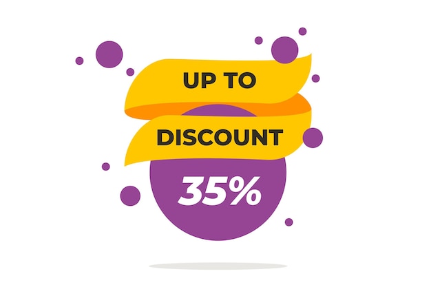 Up to 35 off sale discount offer price sign concept vector illustration