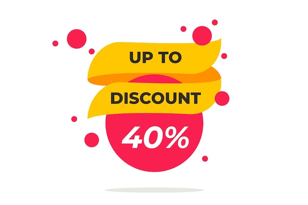 Up to 40 off Sale Discount offer price sign concept Vector illustration