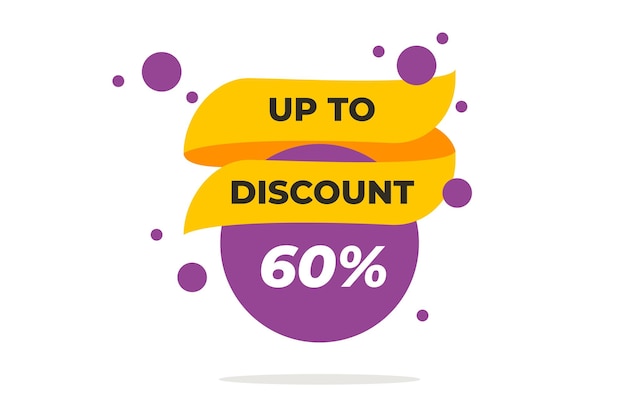 Up to 60 off Sale Discount offer price sign concept Vector illustration