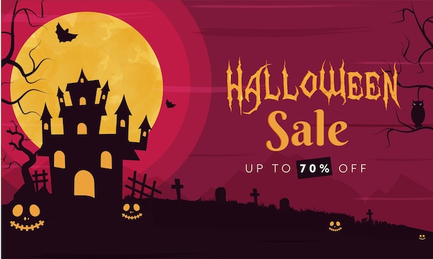 UP TO 70% Off for Halloween Sale Banner Design