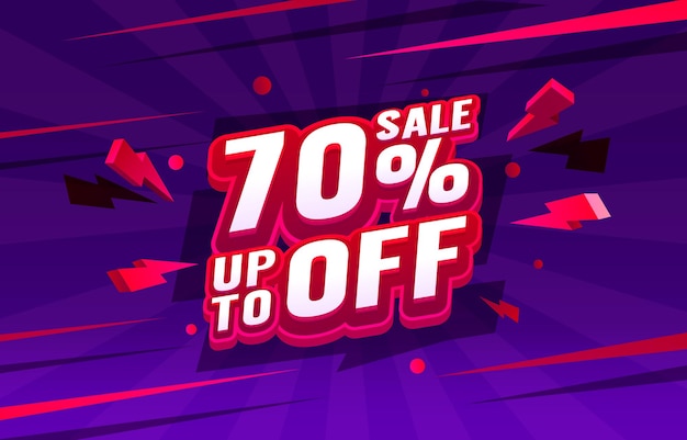 Up to 70 off sale banner promotion 