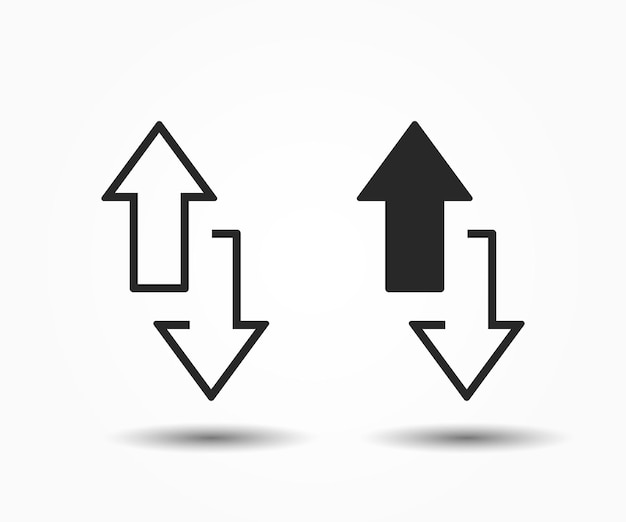Vettore di icone a frecce verso l'alto e verso il basso illustrazione e set arrows illustrazione vettoriale di icone